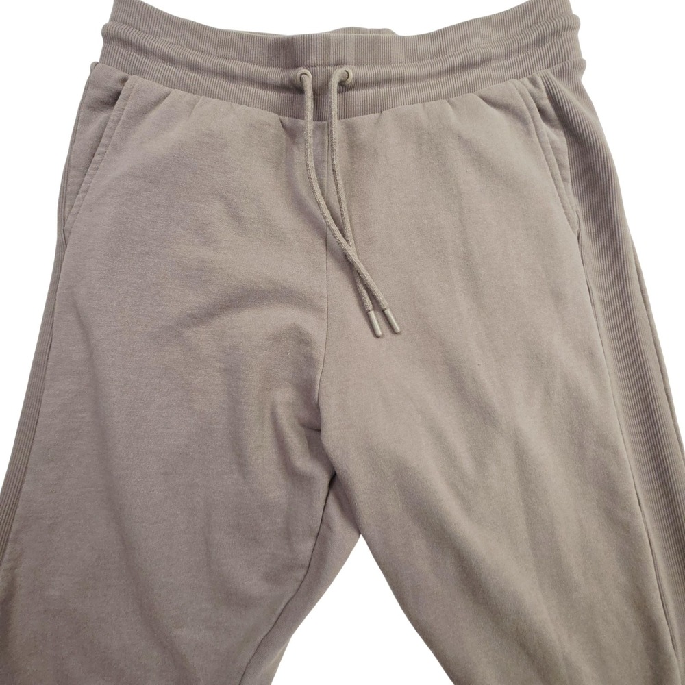 GUESS Joggers Women Large Brown Chenille Logo Ribbed Fleece Sweatpants - Picture 2 of 9